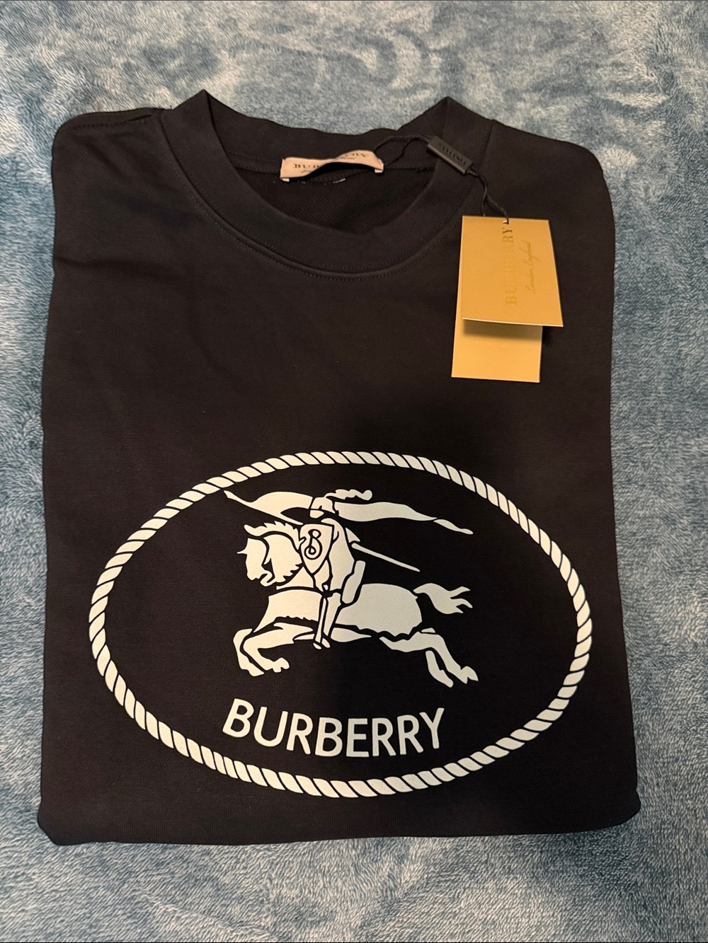 NWT Burberry Black Long Sleeve Logo Sweatshirt
